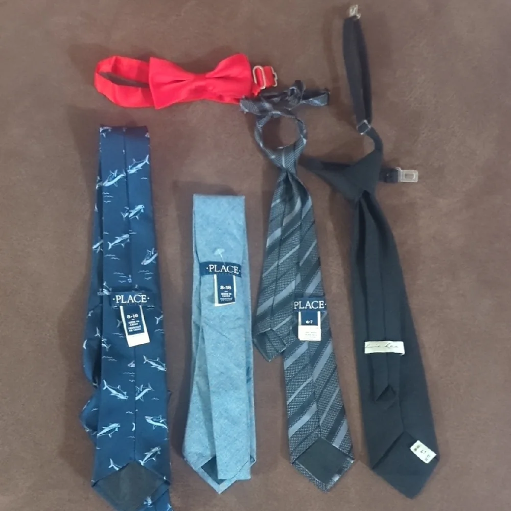 Kids Accessories Ties Set - Red, Blue, Black